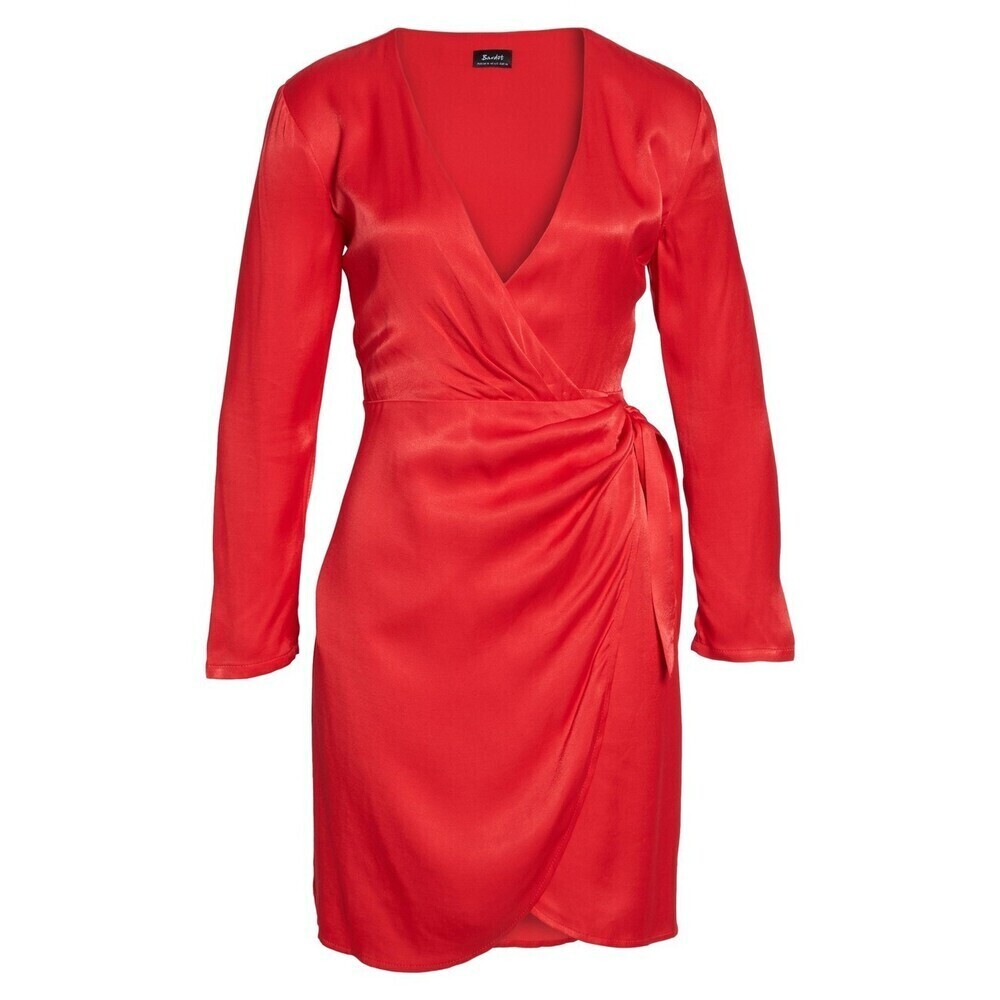 Bardot women's Satin Wrap Dress With Tie On The Side In Red Size XS / 4 US $165